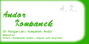 andor kompanek business card